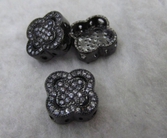 AAA Grade 20pcs 12 14mm Micro pave Cz CZ Cubic Zirconia Clove flurial gunmetal mixed charm jewelry spacer beads