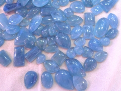 A+Grade 6 piece 6-30mm Genuine Natural Aquamarine cabochon mix shape,size 100% natural