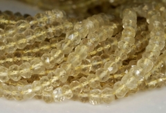 5x2-4x2mm Lemon Quartz Gemstone Grade AAA Faceted Rondelle Loose Beads 13.5 inch Full Strand (90184341-852)