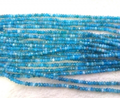 high quality 2x3mm full strand Natural Apatite Gemstone rondelle abacus faceted loose beads apatite stone