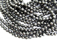 AA Grade 2strands 4-12mm Nautral Jet Crystal Black Quartz Gemstone Round Ball briolett faceted Jet GEM Necklace beads