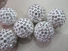 high quality 20pcs 4-16mm Micro Pave Clay Crystal rhinestone Round Ball clear white mixed Charm beads