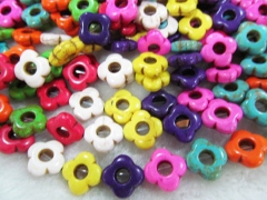 free ship--2strands 16mm Turquoise fluorial flower clove carved mixed loose bead