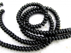 2strands 4x6mm Genuine black agate onyx round rondelle abacus Loose beads 16" strand 8-16mm
