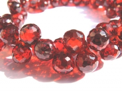 20pcs Crimsone red Cubic Zirconia Beads, Jewelry Craft Supplies diamond teardrop drop faceted CZ jewelry 5-9mm