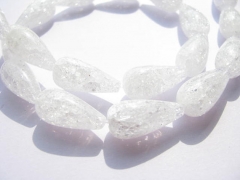 20%off--AAA grade 5strands 10x20mm drop genuine rock quartz bead teadrop cracked white pendant loose beads