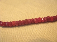 22inch Genuine Raw Ruby necklace Ruby Beads gemstone rondelle abacus wheel faceted jewelry suippers red necklace 4-10mm