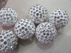 high quality 100pcs 4-16mm Micro Pave Clay Crystal rhinestone Round Ball clear white mixed Charm beads