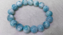 High Quality Larimar Bracelet Natural Larimar Bracelet Mens Womens Gift Bracelet Genuine Larimar Jewelry Bracelet Blue Beads 8mm