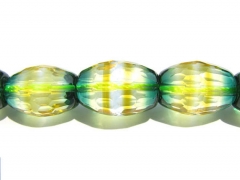 high quality Ametrine gemstone green yellow rock crystal barrel drum faceted jewelry beads 12x16mm full strand