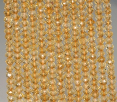 3x2-2x1.5mm Citrine Gemstone Grade AAA Faceted Rondelle Loose Beads 14 inch Full Strand (90184333-852)