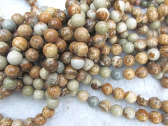 2strands GEM Picture JASPER Beads in Golden Brown purple red and Tan Round Ball Grey Jasper beads 4-12mm