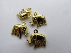 free ship--100pcs Elephant Charms Alloy spacer gold finding ,lead nickel ,love carved loop earrings