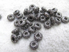 20pcs Opal crystal Brass Hematite 8mm 10mm 12mm Wheel Rondelle Micro Pave Crystal Gunmetal Findings Charm Spacer Beads