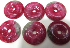 15-50mm high quality gemstone jade stone Donut jade Gemstone Pi Donut Rainbow Focal Pendant round beads 12pcs