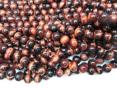4681012141618mm Mahogany Red Tiger eye Gemstone ,Tiger stone necklace round Grade A+ loose beads 16" full strand