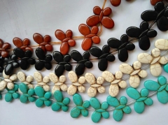 Wholesale 2sts 16" Turquoise stone 15-30mmTurquoise Beads Animal Butterfly Brown Coffee Mixed Loose Bead