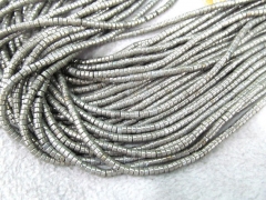 high quality 16 inch strand Iron pyrite smooth tube beads,golden brass beads tube column Pyrite jewlery 2-10mm