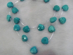 81012mm Turquoise Gemstone Teardrop Drop peach faceted blue green Turquoise Beads Jewelry Pendant full strand 16"