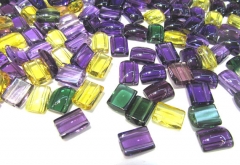 AAA Quality Raw rock quartz Amethyst -Citrine-Green-crystal rectangle ABlong loose beads--double drilled--bracelet