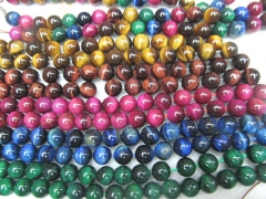 8\10\12mm Rainbow Tiger eye beads,Mahogany Red Tiger eye Gemstone ,Tiger stone necklace round Grade A+ loose beads 16" full strand