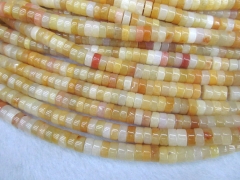 2strands Lemon Jade stone Gemstone heishi Slice Rondelle Loose beads yellow red jade Beads 8x4mm