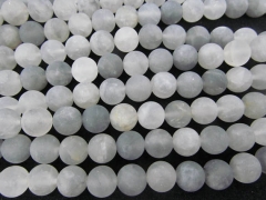 wholesale 2strands 16" Grey crystal gray rock matte round beads 4-12mm