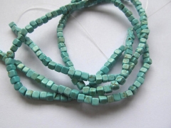 High Quality 2strands Turquoise Gemstone Cube Square Box Green blue Turquoise Beads 4-8mm