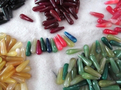 UNIQUE Natural Faceted Agate Drop teardrop Beads - 30 mm x 10 mm, Center Drilled, A-Quality 16inch