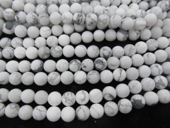 2strands 16" natural white turquoise White Howlite matte round beads 4-12mm
