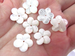 12pcs 20mm genuine MOP shell flower, jewelry supply, white shell carving flower, carving Petal flower,shell rose petal beads