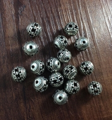 20pcs 10mm Antique Silver , Metal Beads , Metal Spacer, Tibetan Style Beads , Crafted supplies findings