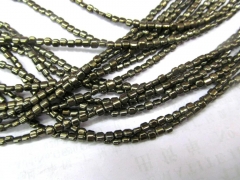 2strands Hematite Column Beads 3 x 3 mm, Matte Hematite - Full Strand 16" Brick Column Hematite, AA - Quality