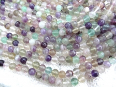 wholesale 16inch Genuine Fluorite Natural Gemstone Rainbow Fluorite Round Shape necklace Loose Beads 4-8mm