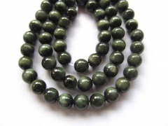 AA+ Full strand 16" Genuine Chrysoberyl Cat Eye Gemstone Round ball green Chrysoberyl jewelry Loose Beads 6-14mm