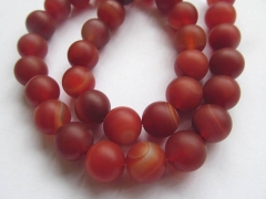 high quality Carnerial Orange red Agate Gemstone Striped Matte Agate Beads Round 4681012mm gemstone Red Onyx loose beaded