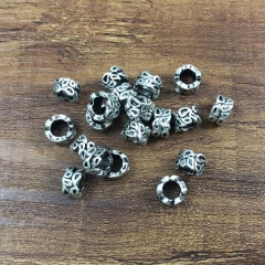 25pcs 5*8mm Antique Silver Beads , Large Hole Beads,Tibetan Style Beads , Crafted supplies findings