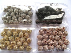 High Quality 100pcs pave round Micro Pave Crystal Shamballa Ball beads, Micro Pave Findings Charm, Round connector 6-14mm,