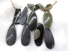 6pcs black hematite lapis blue malachite Amazonite rock Red jade stone picture jasper turquoise teardrop evil rectangle Pendant