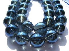 4-14mm Natural quartz beads  Full strand 16inch blue crystal  grey quartz Round Ball smooth Crystal Jewelry