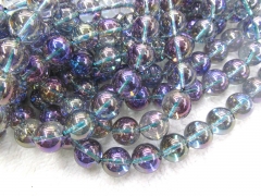 4-14mm Natural quartz beads  Full strand 16inch blue crystal  grey quartz Round Ball smooth Crystal Jewelry