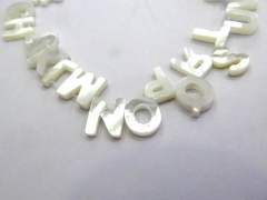 genuine mop shell beads  ALPHABETS Charm  jewelry ring beads