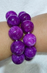 20mm Natural sugilite purple jade green jade gemstone  Round Bracelet jewelry 8inch for gift