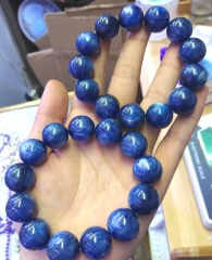 AAA grade  Natural blue kyanite Gemstone Round Beaded Bracelet 8inch for gift 10\12\14\16\18\20mm