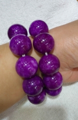 20mm Natural sugilite purple jade green jade gemstone  Round Bracelet jewelry 8inch for gift