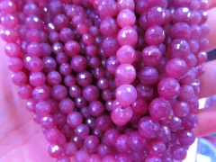 4\6\8\10\12mm full strand 16" Ruby Gemstone Sapphire blue round disco Faceted Natural Red Longido Loose beads