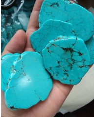 free ship--50-70mm(2") aqua blue Turquoise Stone Slab Freeform Blue Turquoise Cabochons for phone -belt stone bead 1 pcs