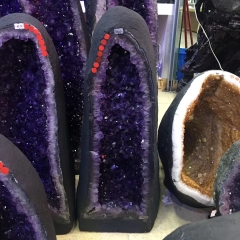 Large Natural Amethyst Geode Cathedral Sphere 1set