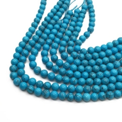 free ship --20strands 8mm turquoise dark blue veins beads for bracelet ,necklace