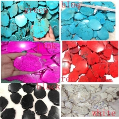 50-70mm  1pcs Assorted Turquoise Stone Slab Freeform Blue Turquoise Cabochons pink red yellow black Turquoise Jewelry turquoise pendant